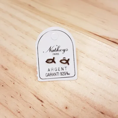 Boucles d'oreilles Ichthus Argent 0.6 g