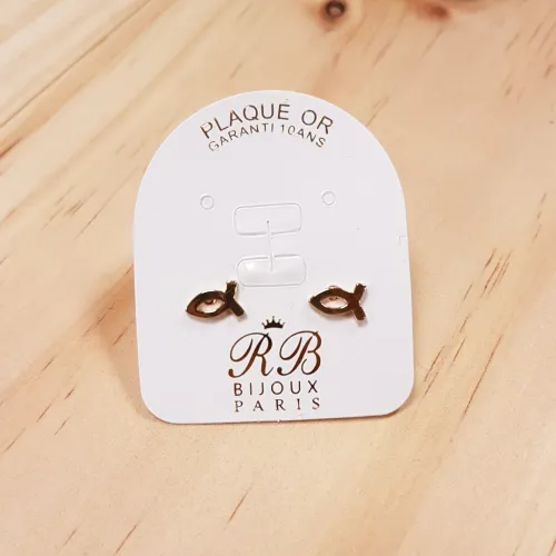 Boucles d'oreilles Ichthus - plaqué or