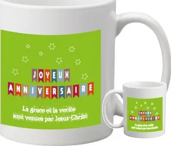 Mug « La grâce et la vérité […] » - Joyeux anniversaire