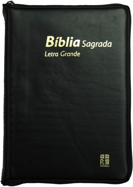 Portugais, Bible, Almeida RC Revista e Corrigida - gros caractères, noire, zipper
