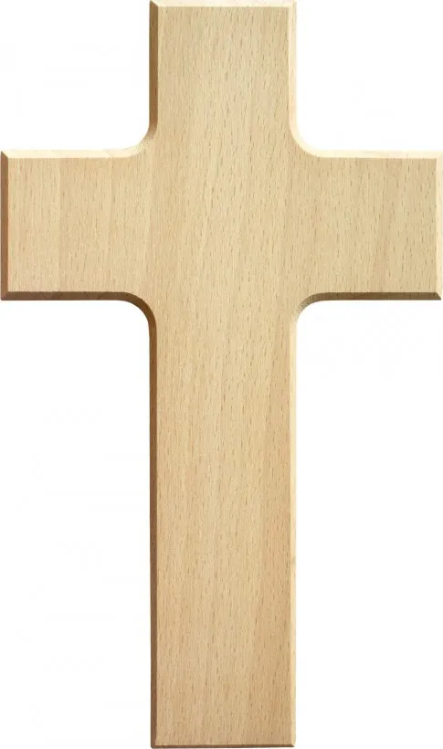 Croix en bois brut de hêtre