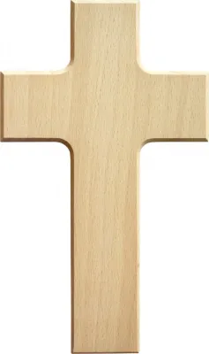 Croix en bois brut de hêtre