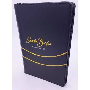 Espagnol, Bible Reina Valera 1960, slim, couverture toilée, fermeture éclair, noire avec...