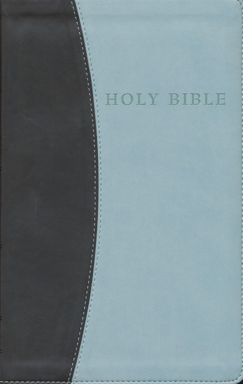 Anglais, Bible KJV - gros caractères, duotone chocolat/bleue