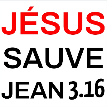 Autocollant "Jésus sauve - Jean 3.16" - carré 7,5cm