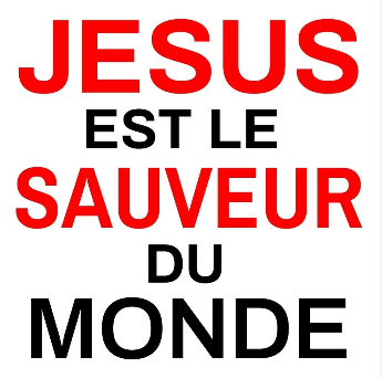 Autocollant "Jésus est le Sauveur du monde" - carré 7,5cm