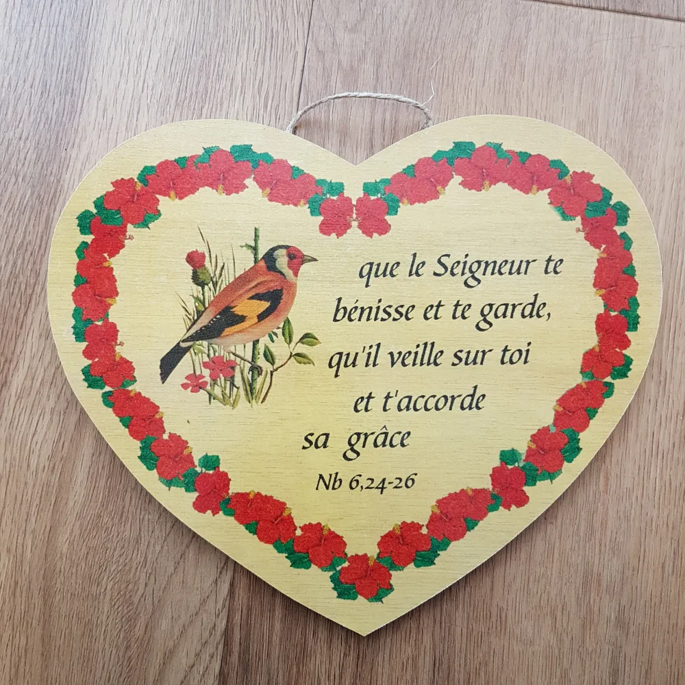Bois cœur "Que le Seigneur te bénisse et te garde…"Nombres 6:24