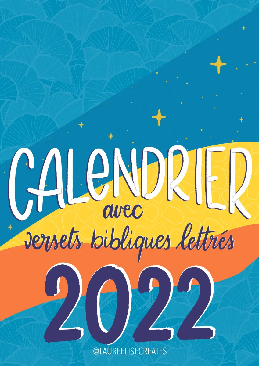 Calendrier mensuel avec versets bibliques lettrés