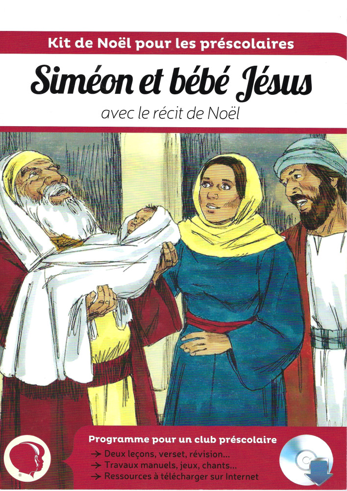 Siméon et bébé Jésus avec le récit de Noël - Kit de Noël