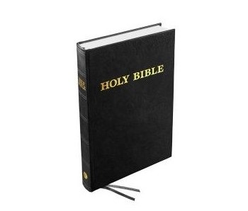 Anglais, Bible, King James Version, gros caractères, similicuir, noire, tranche blanche