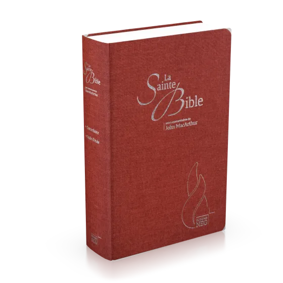 Bible d'étude Segond NEG MacArthur - couverture semi-rigide, toile couleur carmin
