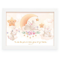 Cadre poster enfant Lapin - [collection Mes animaux tout doux]