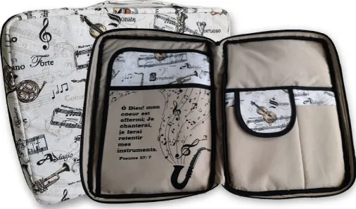 Organiseur tissu imprimé, Psaume 57.7 à l’intérieur