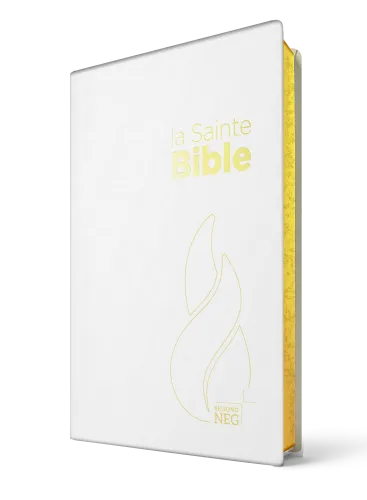 Bible Segond NEG compacte - couverture souple toilée blanche nacrée, tranches or