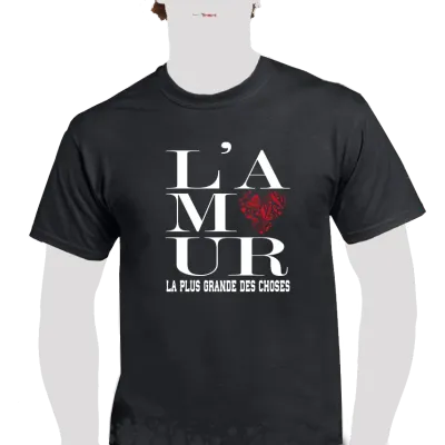 T-Shirt noir "L'amour la plus grande des choses"