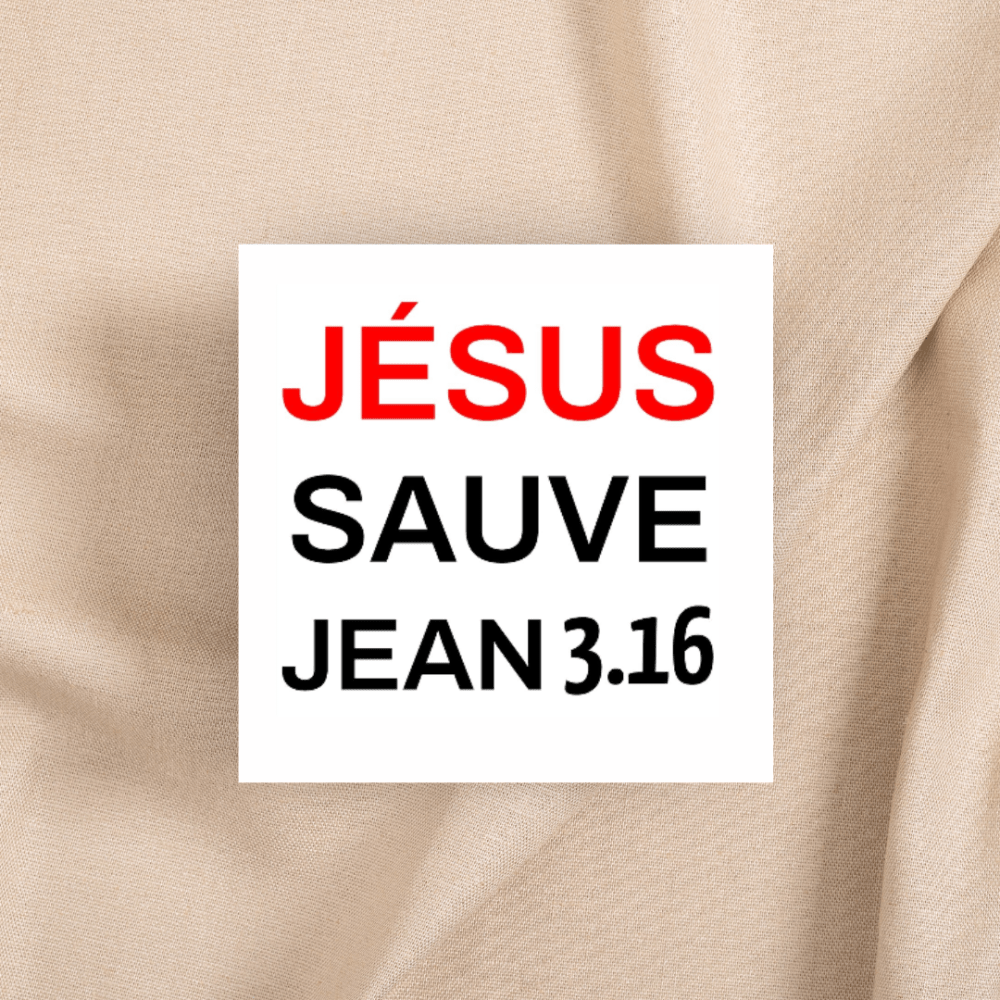 Autocollant "Jésus sauve - Jean 3.16" - carré 7,5 cm