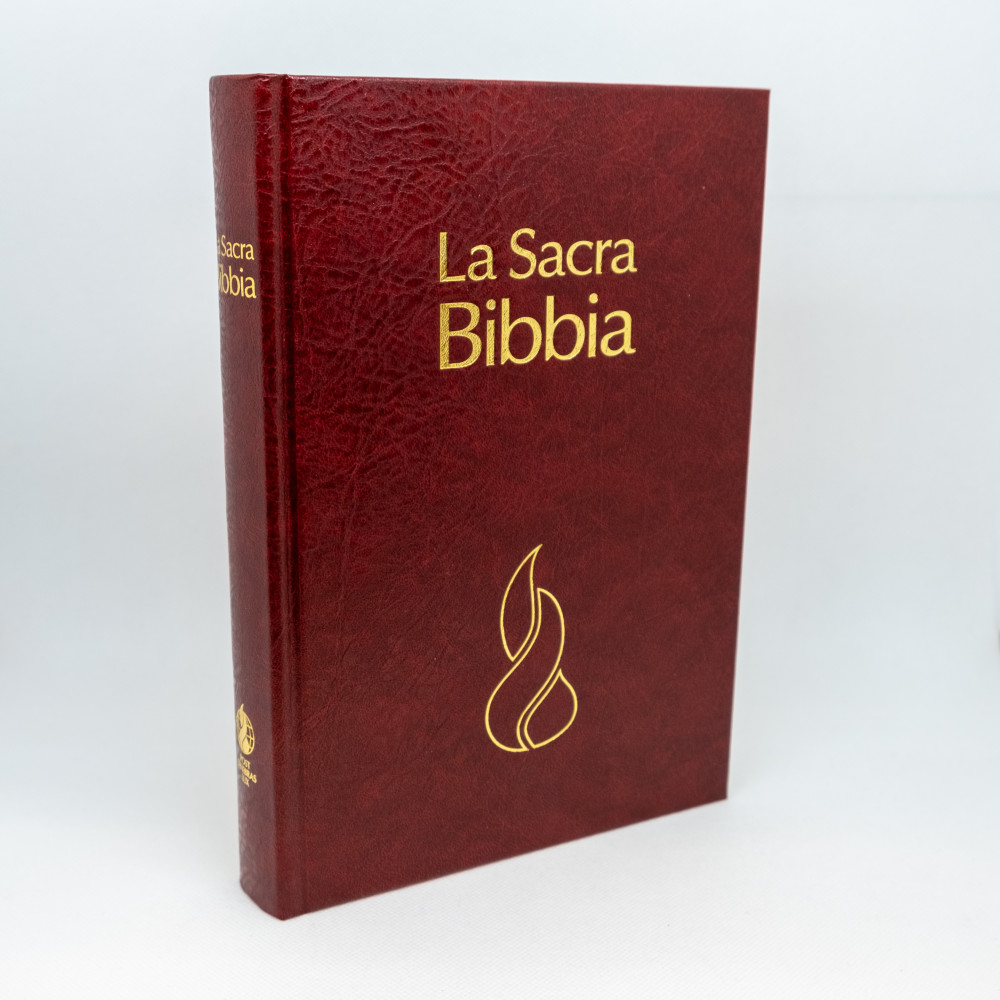 Italien, Bible NR d'étude à parallèles - rigide, grenat