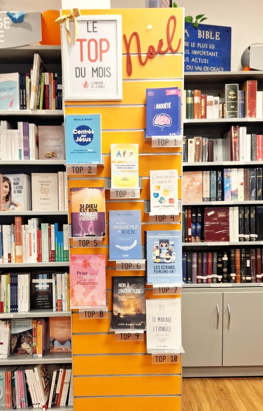  1) L'anxiété 2) Centrés sur Jésus 3) Ce que j'aurais voulu savoir avant de me marier  4) Les langages de l'amour 5) Si Dieu est bon, pourquoi la souffrance et l'injustice ?  6) Ne vous inquiétiez de rien 7) Les écrans parlons-en ! 8) Prier pour nos enfants avec les Psaumes 9) Non à l'inquiétude 10) Le mariage centré sur l’Évangile 