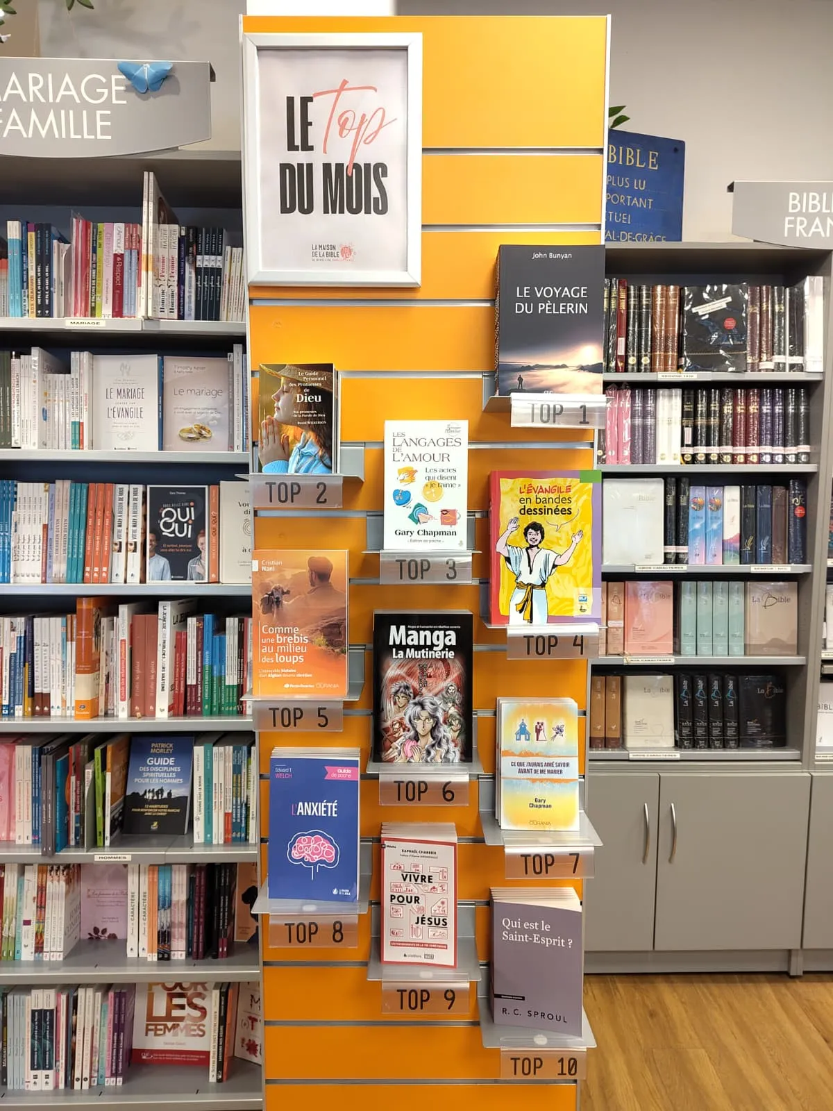  1. Le Voyage du pèlerin 
 2. Le Guide personnel des promesses de Dieu 
 3. Les langages de l'amour 
 4. L'Évangile en bandes dessinées 
 5. Comme une brebis au milieu des loups 
 6. Manga : La Mutinerie 
 7. Ce que j'aurais aimé savoir avant de me marier 
 8. L'Anxiété 
 9. Vivre pour Jésus 
 10. Qui est le Saint-Esprit ? 
