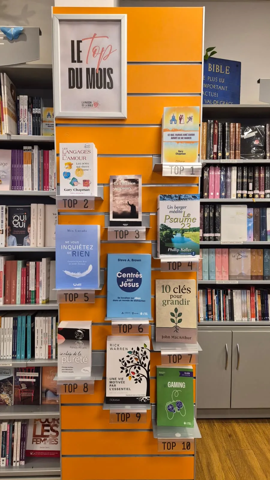  1) Ce que j'aurais aimé savoir avant de me marier 
 2) Les langages de l'amour 
 3) Le chrétien à genoux 
 4) Un berger médite le Psaume 23 
 5) Ne vous inquiétez de rien 
 6) Centrés sur Jésus 
 7) 10 clés pour grandir 
 8) Le choix de la pureté 
 9) Une vie motivée par l'essentiel 
 10) Le Gaming 