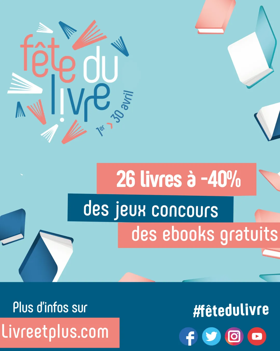  C'est la fête du livre ! 
 Du 1er au 30 avril, 26 ouvrages à -40%  
